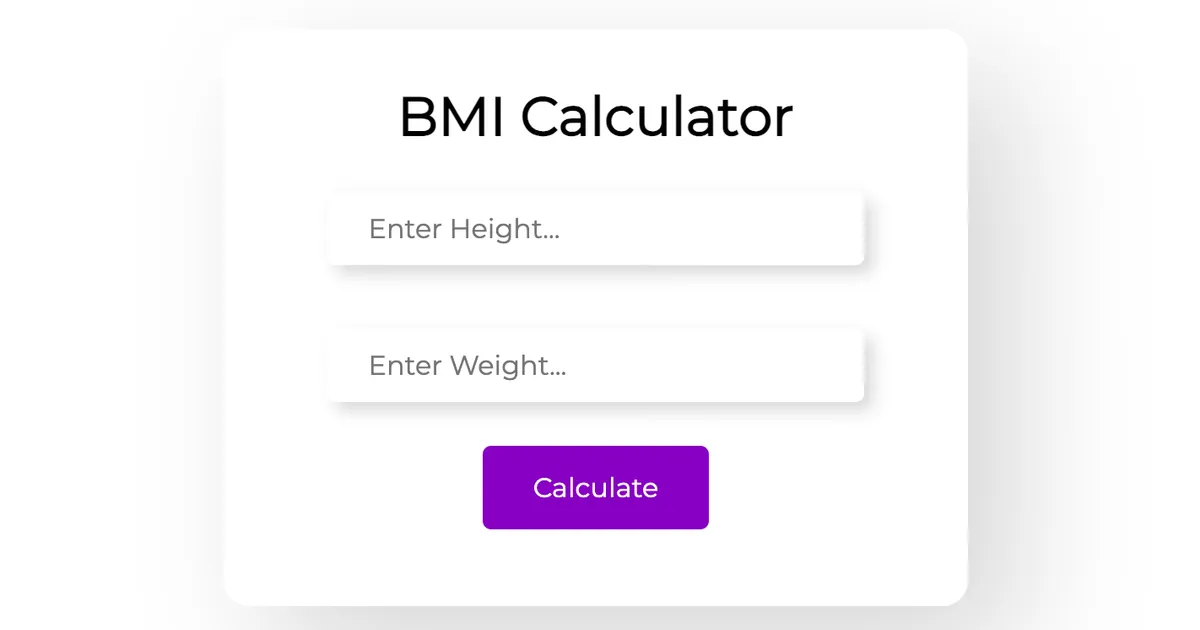 Build a BMI Calculator Using HTML, CSS and JavaScript
